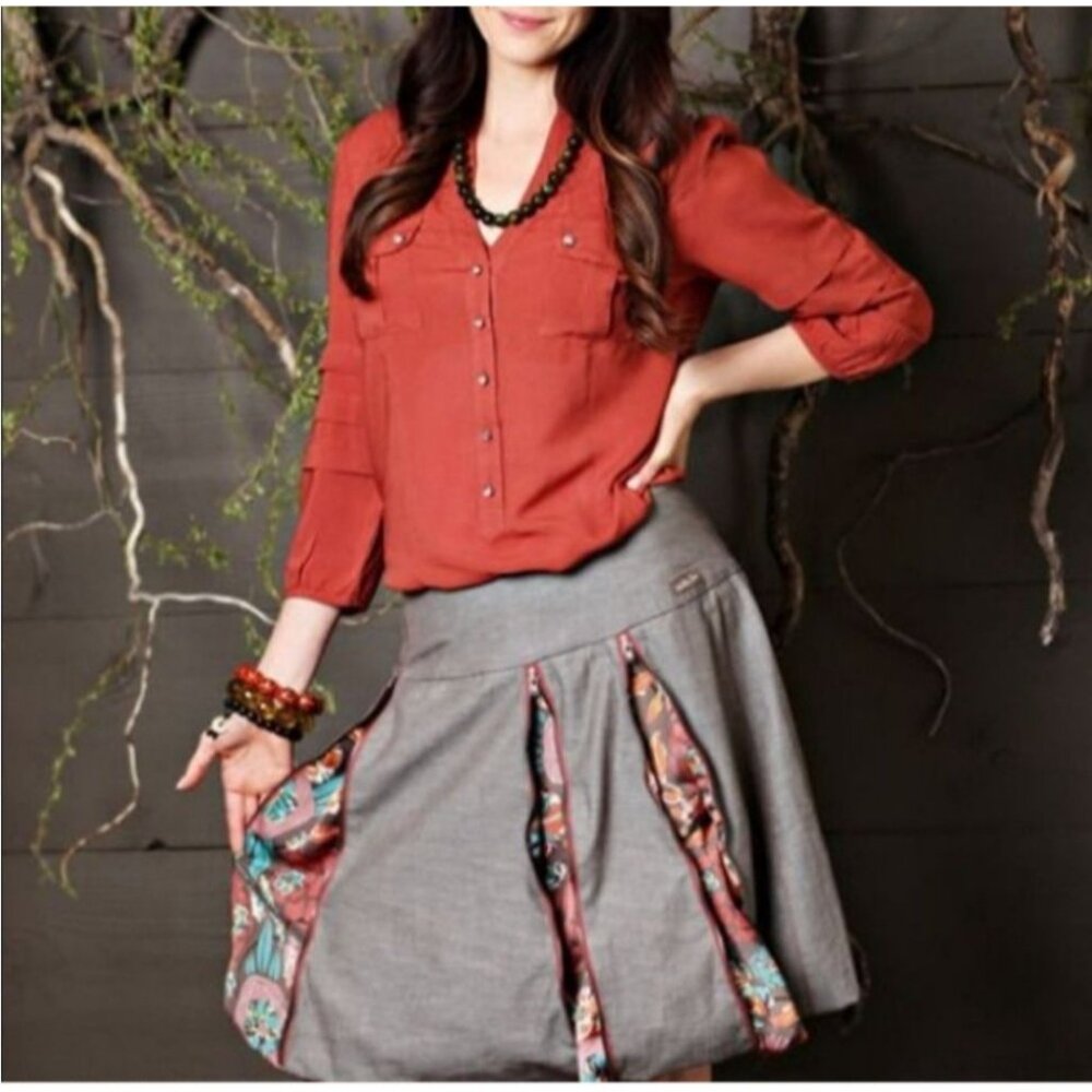 Matilda Jane M Gray Zippered Skirt Pockets Modest HARRIET You and Me